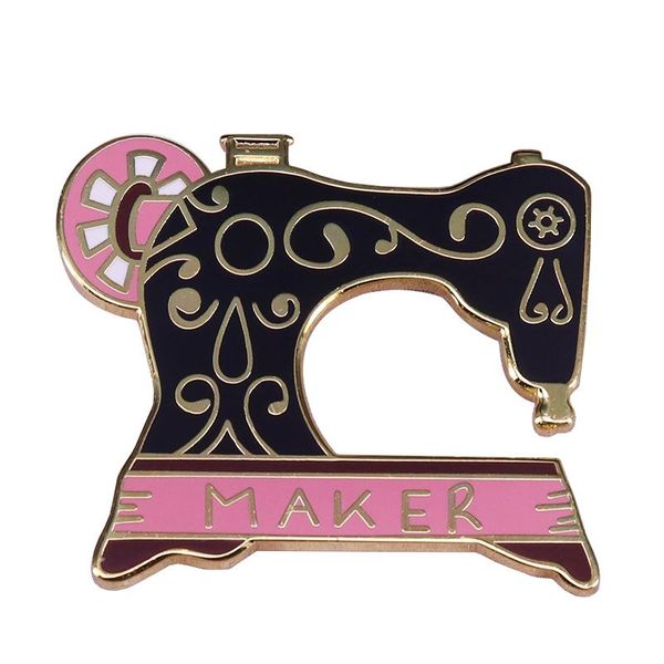 

pins, brooches stitch sewing brooch hour glass badge sew machine enamel pin heart shape jewelry jean shirts suit scarf decor, Gray