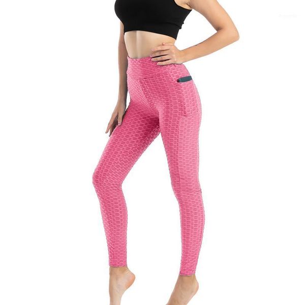 

40# yoga pants fitness sports leggings jacquard female running trousers high waist tight outfit1