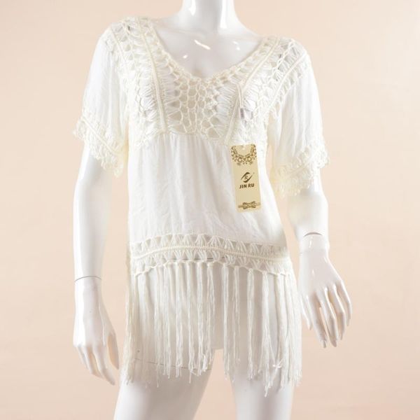 

women's swimwear a0591 beach cover up swimsuit crochet beachwear bathing push dress, White;black