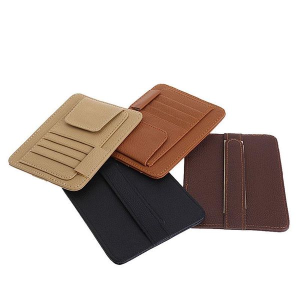 

car organizer sun visor pocket pouch bag card pen glasses storage holder interior accessories stowing tidying pu leather