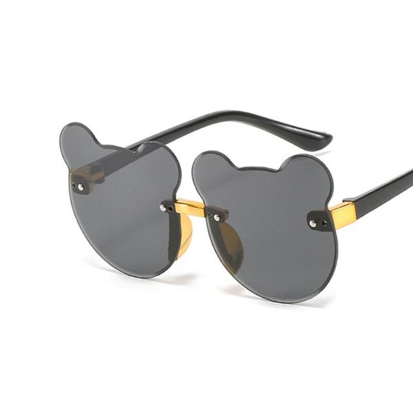 

sunglasses children's boys girls baby fashion trendy glasses bear ears cute cartoon eyeglasses uv400 gradient frame gafas de sol, Blue