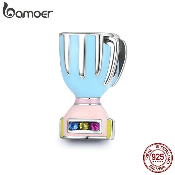 

bamoer colorful juicer charm fit original snake bracelet 925 sterling silver women jewelry diy cz beads charm making scc1613 q0531, Black