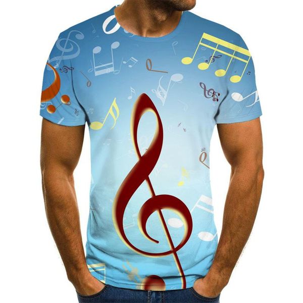 

men's t-shirts 2021 t-shirt music symbol 3d guitar printed gothic anime clothing short-sleeved 110-6xl, White;black