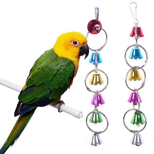 

other bird supplies adeeing swing bells ring metal chew toys for parrots hanging bridge