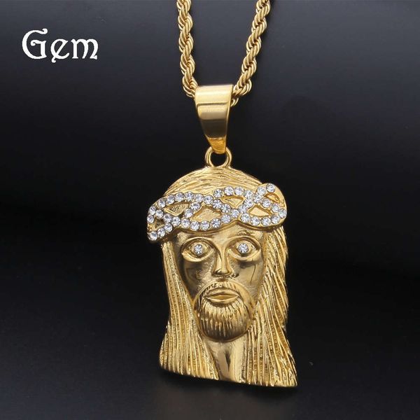

hip hop stainless steel jesus pendant, Silver