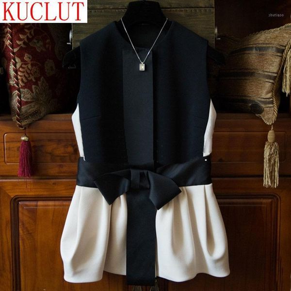 

arrival french romantic sleeveless women vest fashion big bow slim fit female casual patchwork tank 62301 women's tanks & camis, White