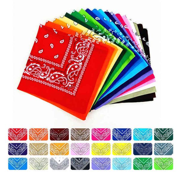 Bandana Kerchief Unisex хип-хоп мода мода волос полоса шеи шарф спортивные головные уборы запястья обертывания головы квадратные шарвы печатают носовой обработчик Y1229