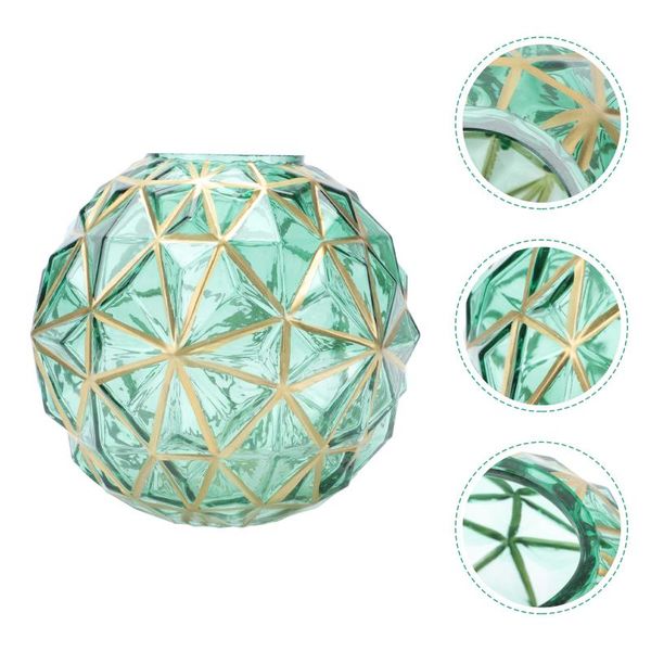 

vases 1pc glass flower vase home flowers container floral (green)