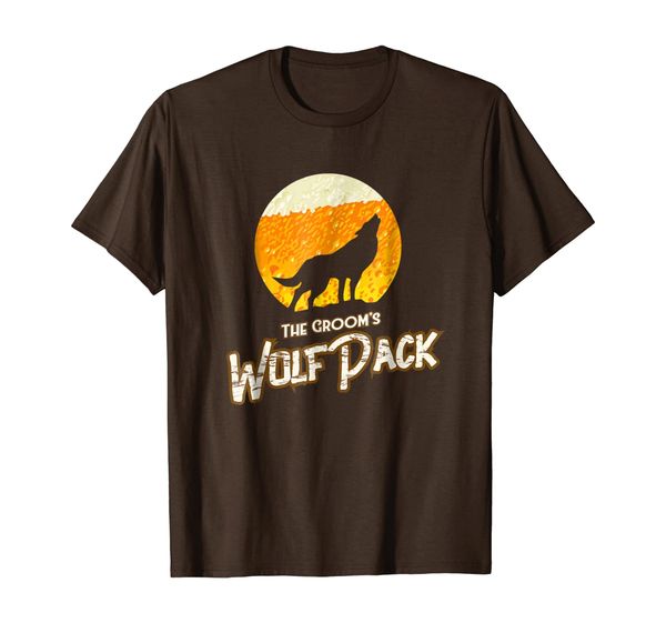 

the groom's wolf pack | bachelor party groom squad shirt, White;black