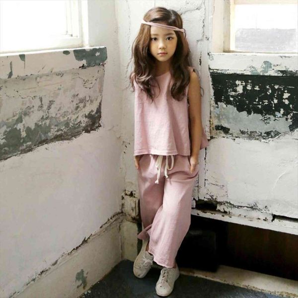 

kids set children clothes summer sets for girls cotton shirts pants suit family girl clothing matching outfits, White
