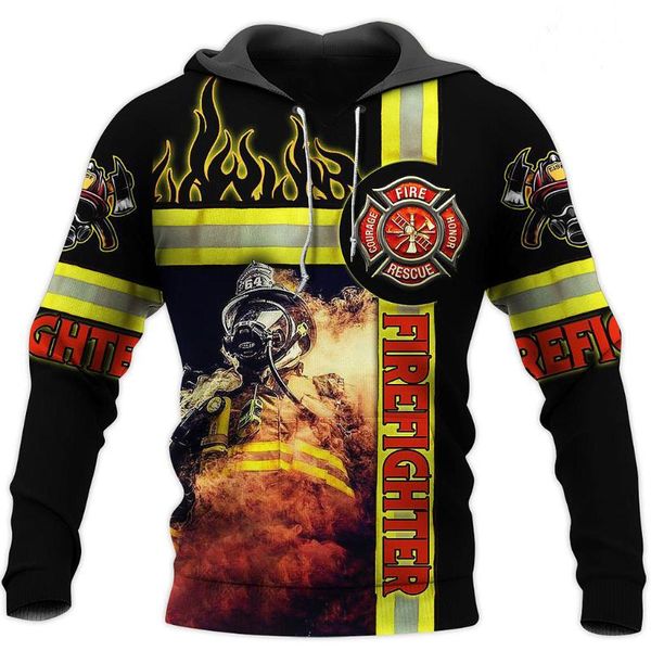 

men's hoodies & sweatshirts firefighter 3d all over printed jacket men/women harajuku hoodie casual streetwear sweatshirt pullover su, Black