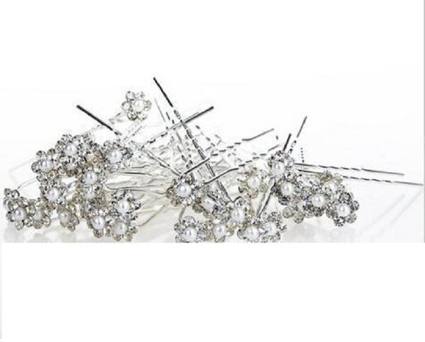 2021 Estilo Coreano Mulheres Acessórios De Casamento De Pérolas De Pérolas De Pérolas De Flores Flor De Cristal Rhinestone Cabelo Pins Clipes Jóias De Cabelo De Promoção