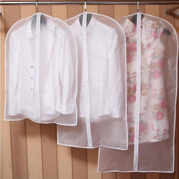 

clothes hanging dust cover garment dress clothes suit coat storage organizer bags transparent wardrobe hanging clothing bag