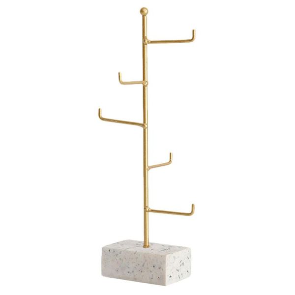 

vases 1pc home terrazzo base jewelry rack simple modern display stand (white)