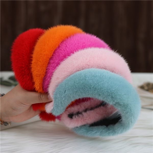 

fur color net red headband mink plush hair band fashion head jewelry gift, Silver