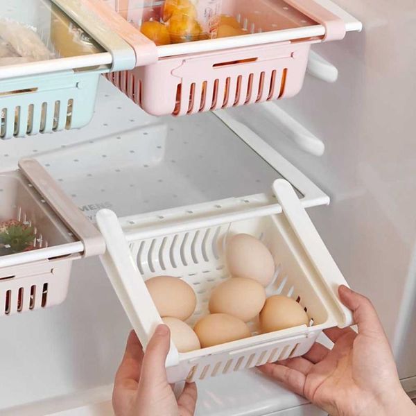 

storage bottles & jars extensible fridge food box drawer type container case plastic fruit vegetable egg organizer basket rangement cuisin