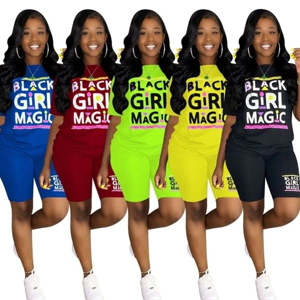 

women sportswear designers clothes tracksuit fashion summer short sleeved t-shirt + shorts sports suit print two piece set 5color g3307, White