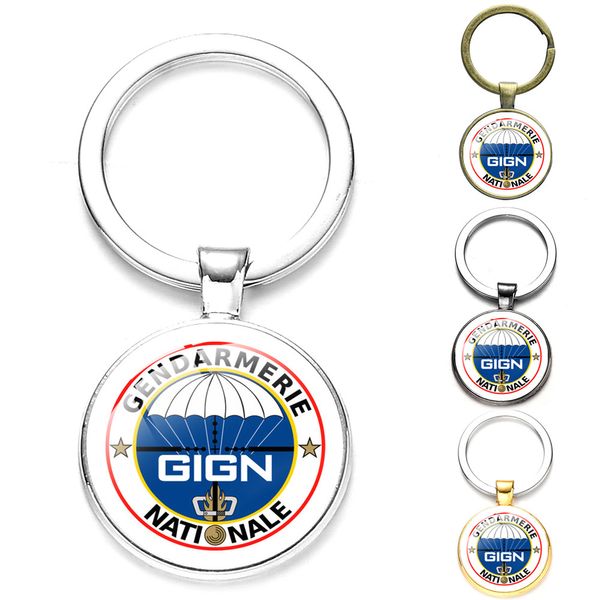 

new ign rainbow six wiki key chain gign glass cabochon pendant bronze color keyholder key car accessories gifts for men jewelry, Silver