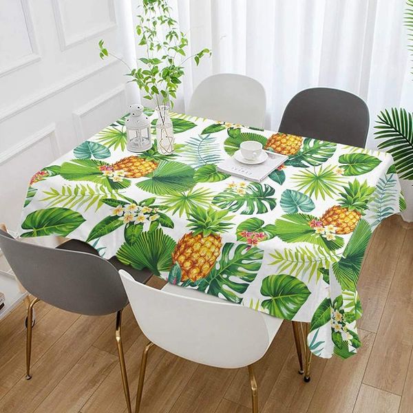 

table cloth pineapple tropical palm leaf and flower tablecloth