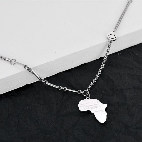 

pendant necklaces fashion simple map plate sweater chain clavicle necklace female, Silver