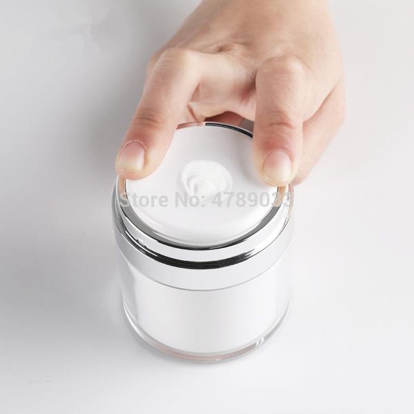 

storage bottles & jars 5pcs 15g 30g 50g acrylic cosmetic jar,vacuum bottle,white airless ,press cream jar,refillable container