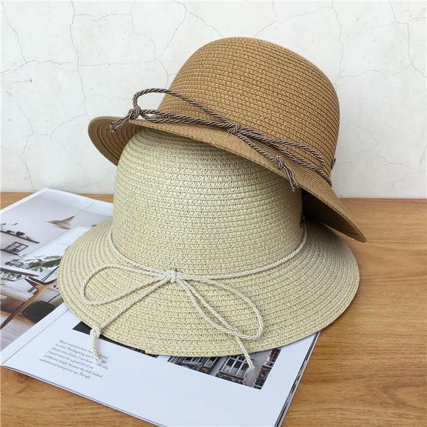 

beanies summer simple straw hat women sun-proof bucket foldable beach sun