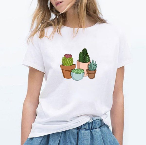 

2021 summer thin section t shirt cute funny women clothes harajuku cartoon printed tshirt leisure streetwear female t-shirt, White