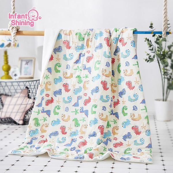 

blankets & swaddling infant shining baby blanket cotton summer cool quilt 100x140cm born muslin swaddle breathable soft bedding