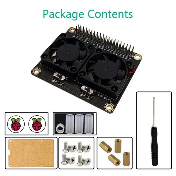 

raspberry pi 4b dual cooling fans and automatic discoloration led gpio expansion b95d