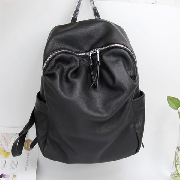 

backpack leather large capacity soft head layer cowhide natural fall 2021 original simple wild wrinkle