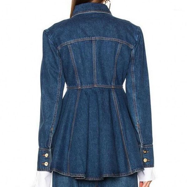 

casual dresses sweet long sleeve covered button womens denim short spring slim fit pockets female a-line fashion streetwear, Black;gray