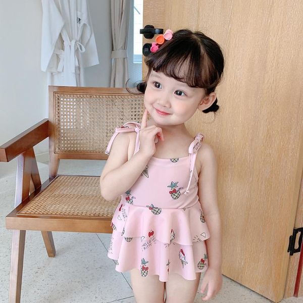 

one-pieces 2021 summer girls swimwear cute cartoon, Black