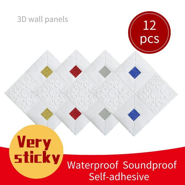 

wallpapers 12pcs 3d wall sticker wallpaper for living room bedroom tv waterproof self-adhesive