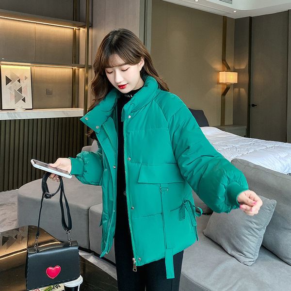 

women's jackets women's leather jacket winter thick short cotton padded korean parka large size wgt9, Black;brown