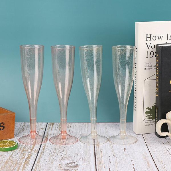 

disposable dinnerware 6pcs/set plastic champagne flutes clear cups toasting glasses wedding baby shower party supplies