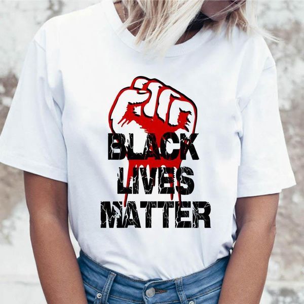 

new arrive summer women t shirt black lives matter letter printed short sleeve casual white t-shirts female tee