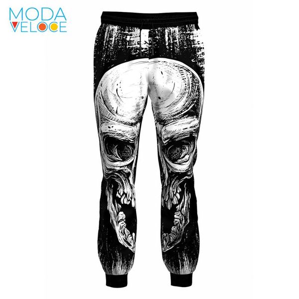 

men's pants men joggers skulls big 3d print sweatpants 2021 black white slim fit long sleeve teen