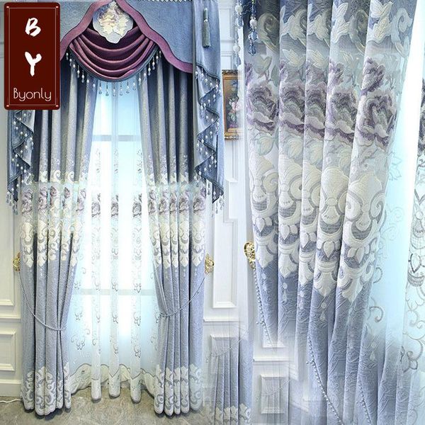 

curtain & drapes 2021 light luxury atmosphere european-style velvet hollow embroidered curtains living room villa bedroom blackout