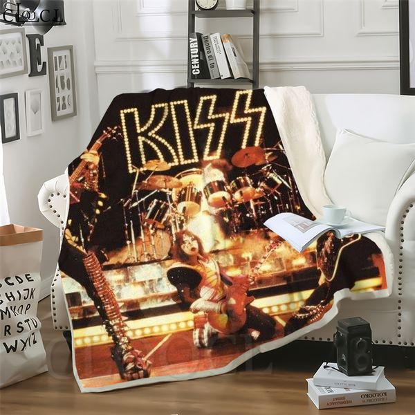 

cloocl metal rock kiss band 3d print casual style air conditioning blanket teens bedding throw blankets plush quilt
