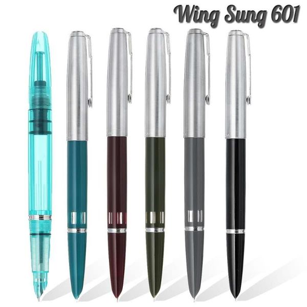 

2021 model wing sung 601 vacumatic fountain pen piston type ink pen silver cap stationery office school supplies writing