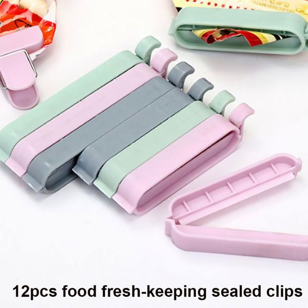 

bag clips 12pcs/set plastic clip househould snack fresh food storage mini vacuum clamp kitchen tool