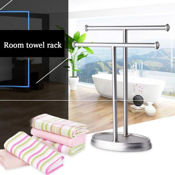 

easy clean bathroom floor standing stainless steel storage rack punch household solid towel stand organizer double layer