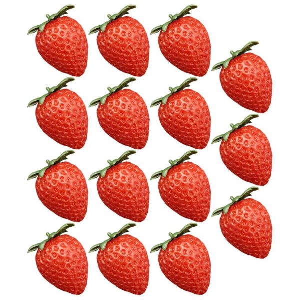 

party decoration 15pcs unique strawberry decorative model household fruit