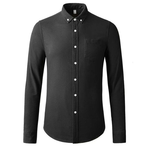 

men's casual shirts oxford male 100% cotton long sleeve solid color mens dress fashion slim fit party man, White;black