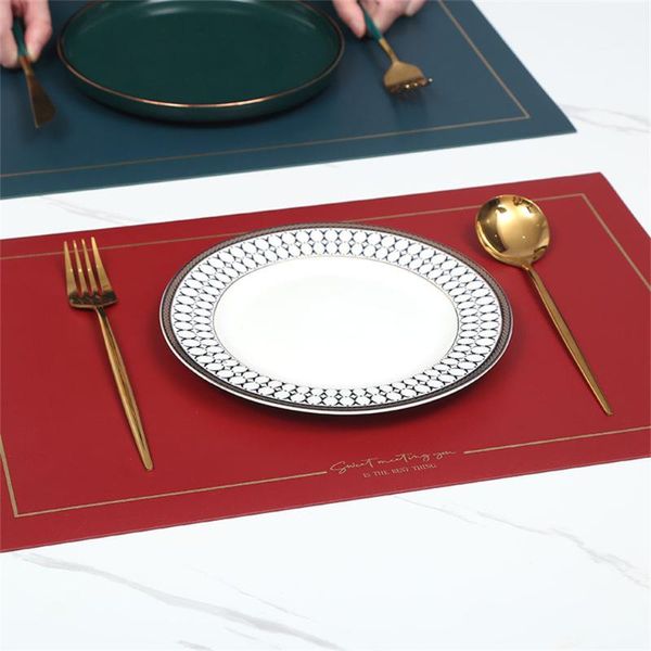 

mats & pads 2022 nordic leather placemats waterproof oilproof western table tableware phnom penh embellishment non slip bowl mat