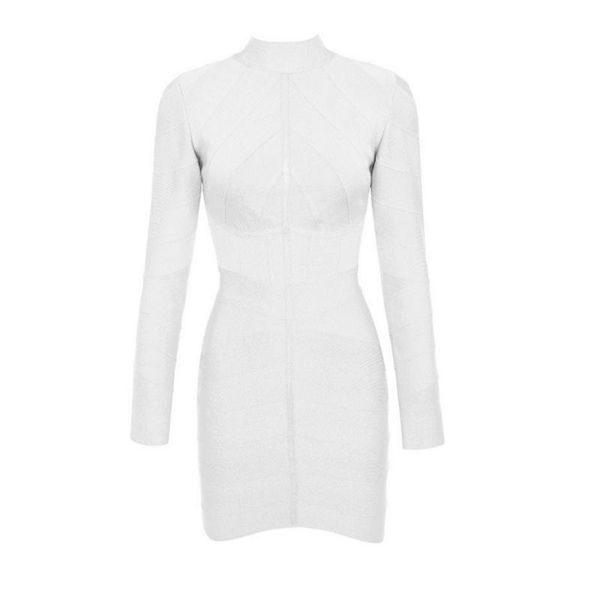 

casual dresses women's rayon bandage club mini bodycon ladies party cocktail fashion white long sleeve dress, Black;gray
