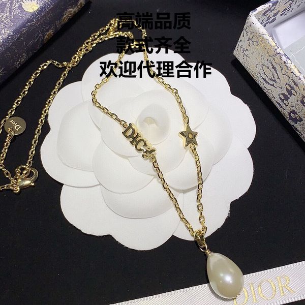 

70% off luxury jewelry shidifei letter star pearl necklace your jewelry high version trend, Silver
