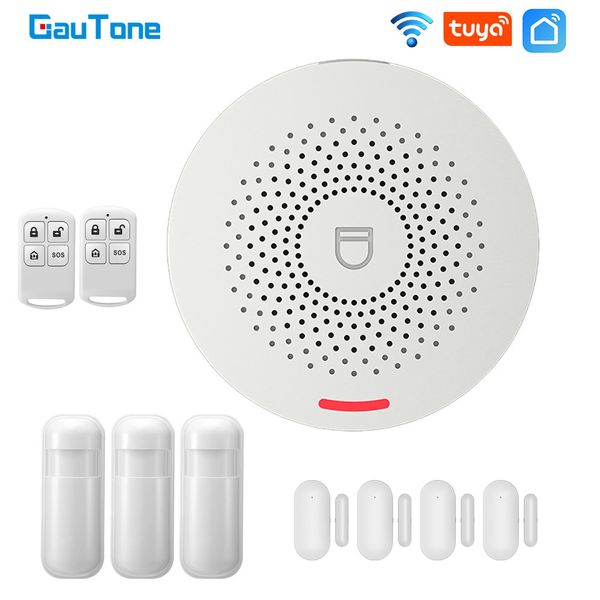 

gautone wifi system 433mhz burglar security tuya smart life app control wireless home alarm