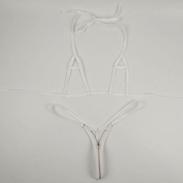

factory micro mini women bikini exotic zipper better swimsuit bathing suit beach sunbath open crotchless lingerie un, White;black