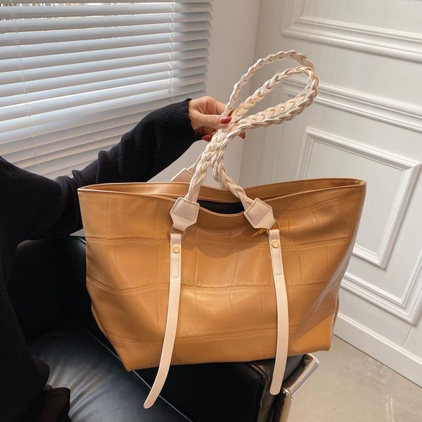 

evening bags fashion trend shoulder bag summer personality handbags brand designer female shopping pu leather solid color tote